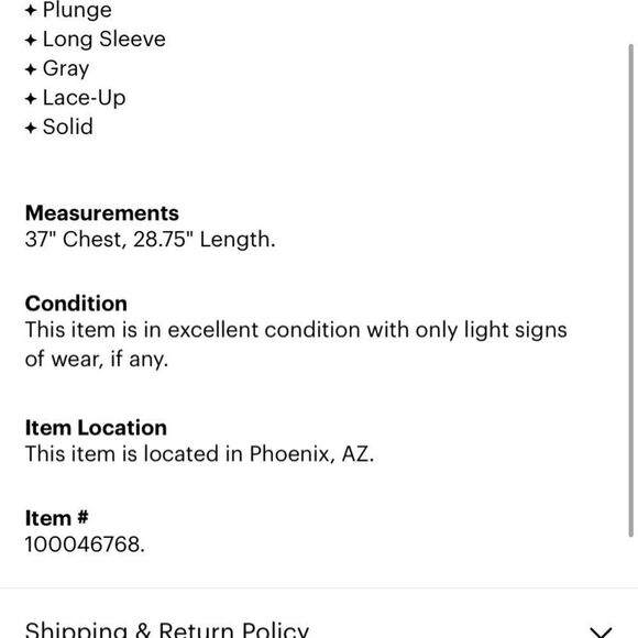 Gray Lace Up Express Blouse - Picture 3 of 7